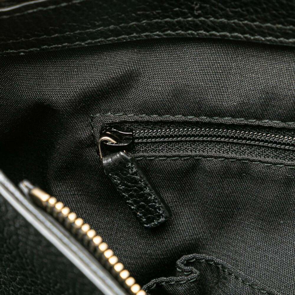 GUCCI Black Leather Bamboo Shoulder Bag - Picture 6 of 9